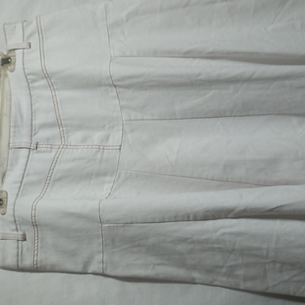 (X-61) SALE! White Jean Maxi Skirt Great Condition Factory Distressed Hem - Picture 5 of 10